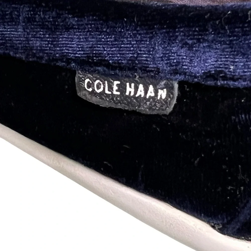 Cole Haan Nantucket Velvet Loafers Womens‎ 7.5 Navy Blue Coastal Preppy Slip On